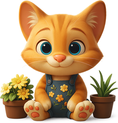 Pawtato, a colourful 3D kitten