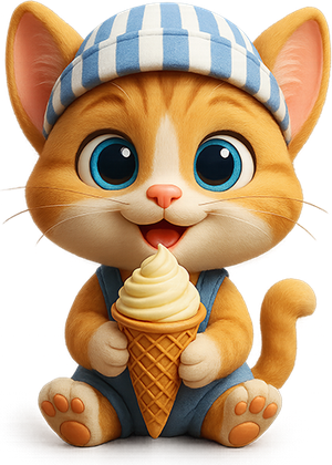 Scoops, the ice-cream kitten